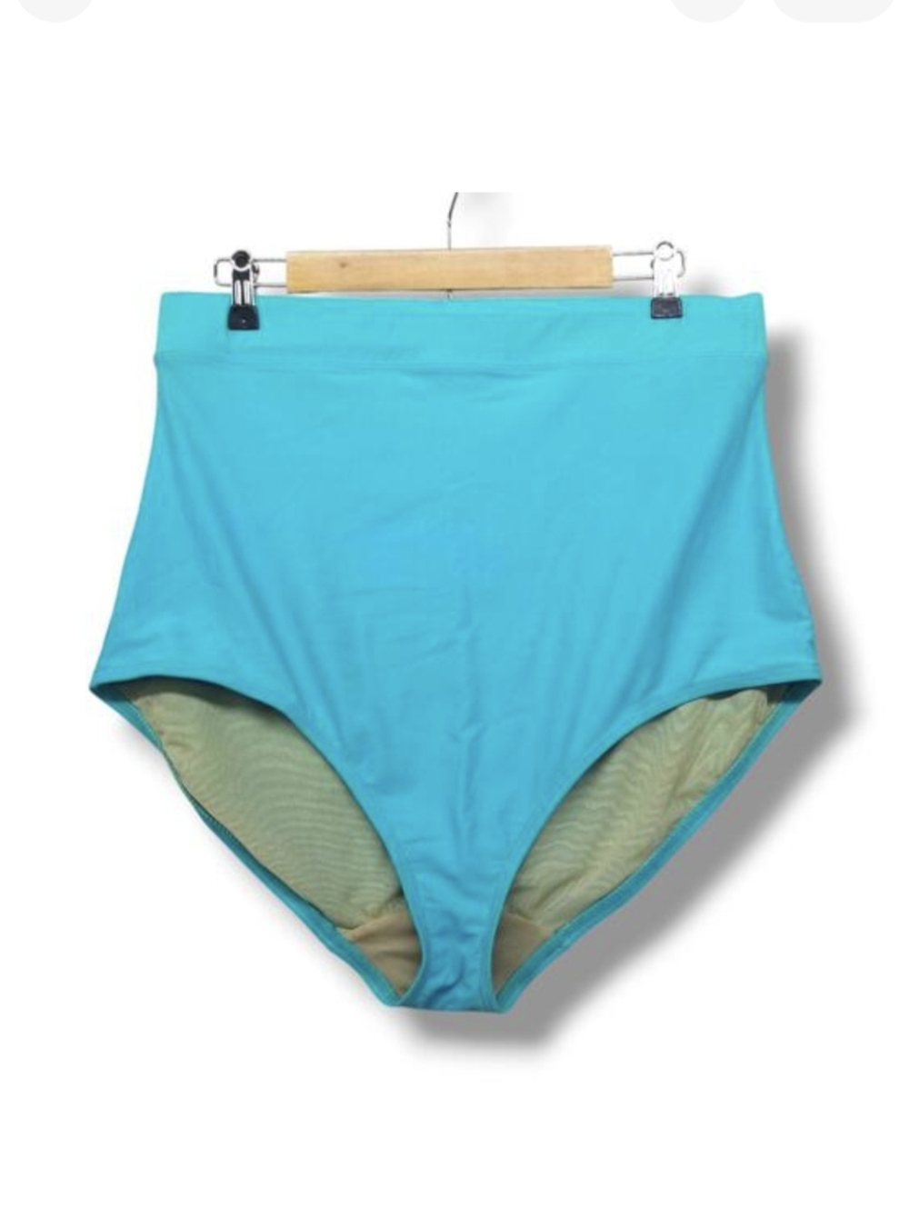 Cacique High Waisted Swimsuit Bottoms‎ Womens 18 Plus Turquoise Blue Swim